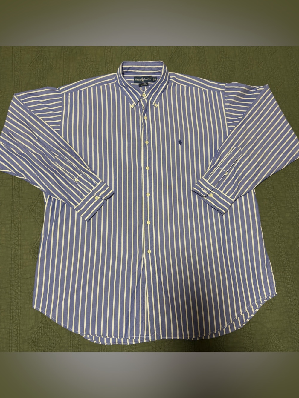 Polo Ralph Lauren Blake XL Blue White Striped Button Down Shirt